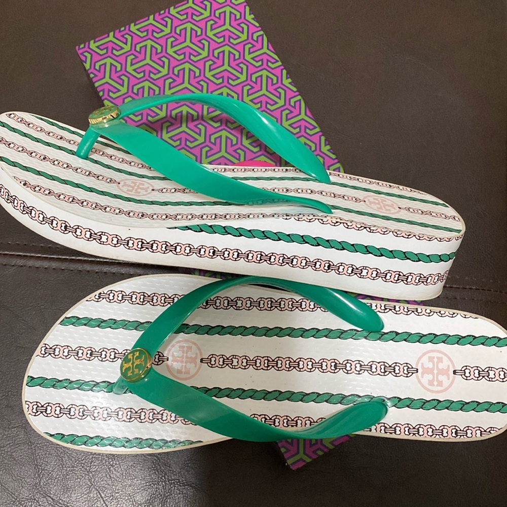 Tory Burch. Gucci style. Worn once. Super cute wedge platform. Still in box.